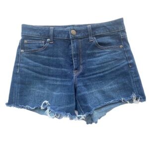 American Eagle 360 Super Stretch Denim Mini Shorts W6 Hi Rise Mid Blue